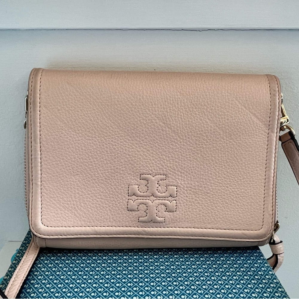 Tory Burch Leather Crossbody Neutral Bag
